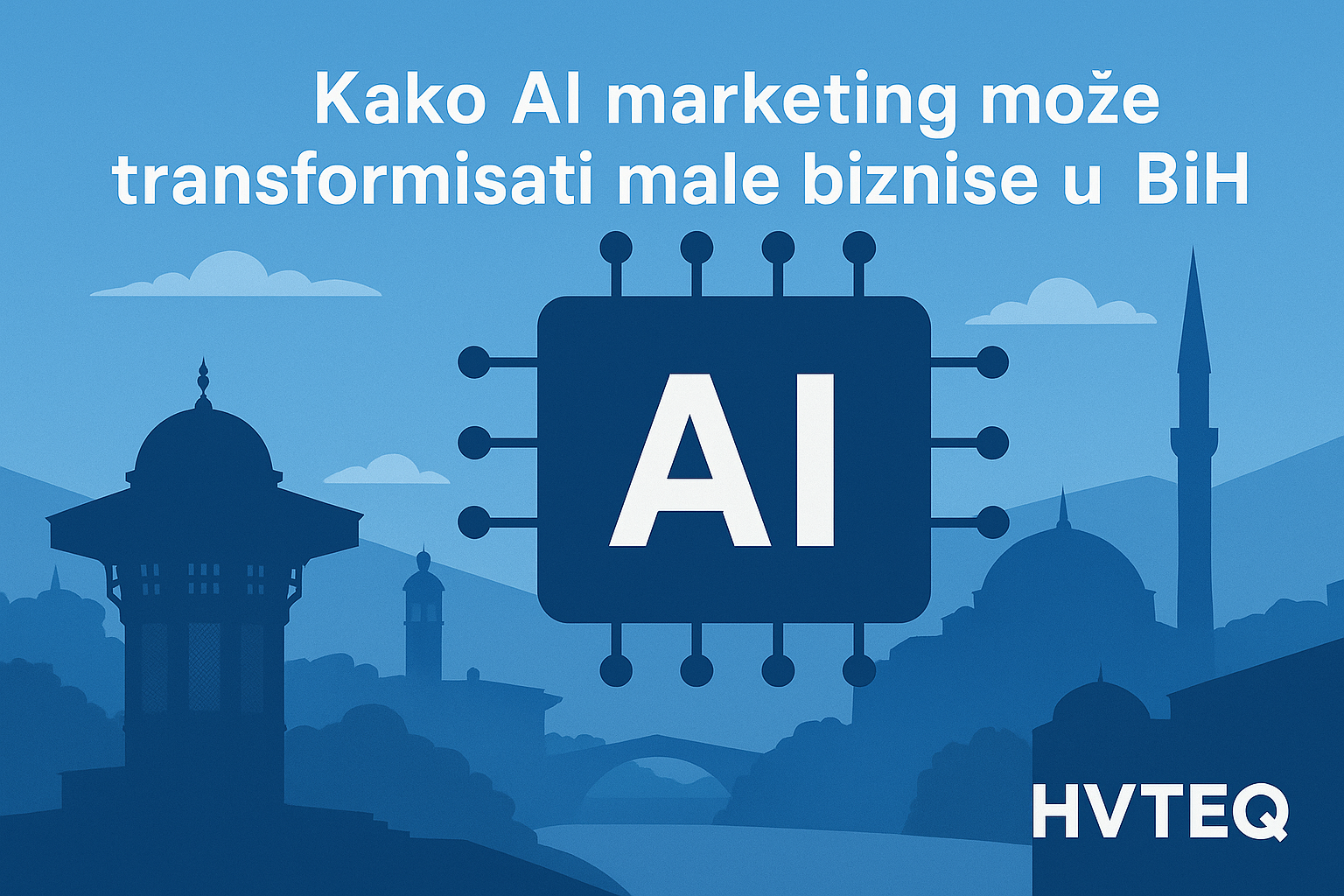 Ilustracija AI marketing alata koji optimiziraju kampanje